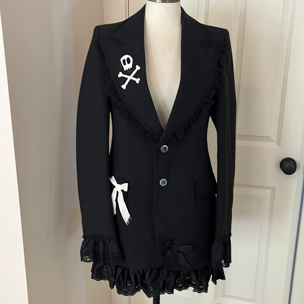 Gorgeous skull and bones and bows lace wool jacket